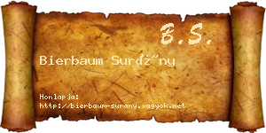 Bierbaum Surány névjegykártya